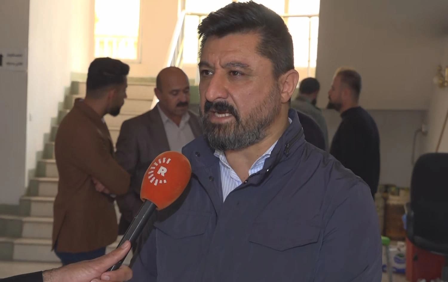 Iraq’s Justice Minister Khalid Shwani speaking to Rudaw in Kirkuk on December 18, 2023. Photo:Rudaw/Screengrab
