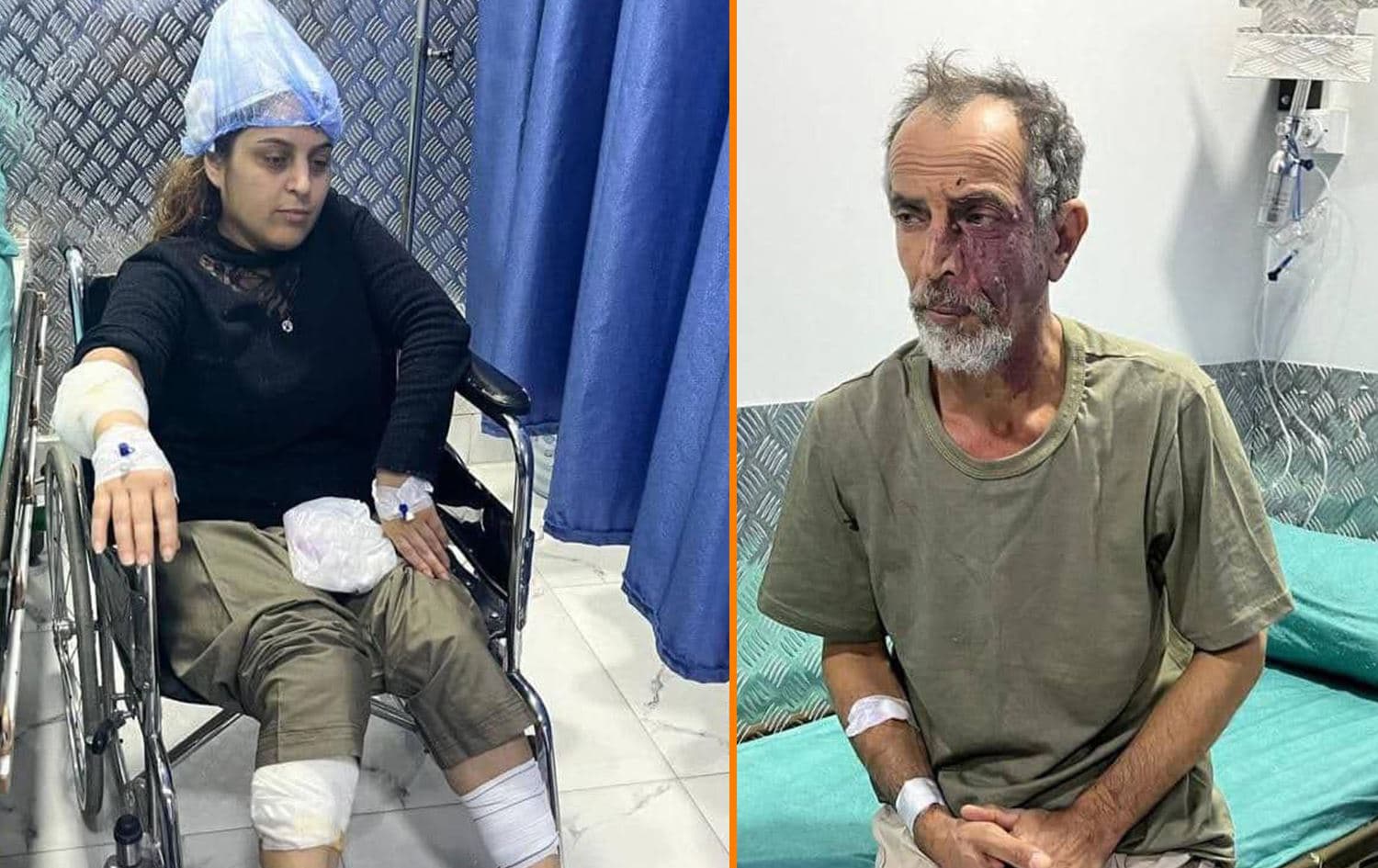 Some of the people who were injured by Turkish attacks in Rojava on December 25, 2023. Photo: SDF