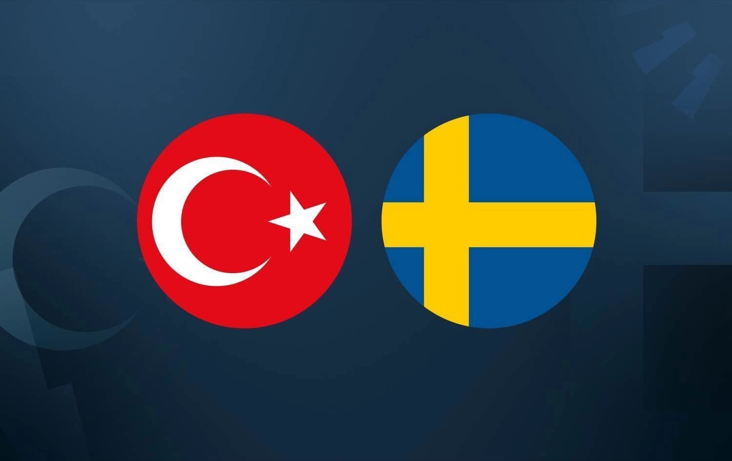 From left: Turkish and Swedish flags