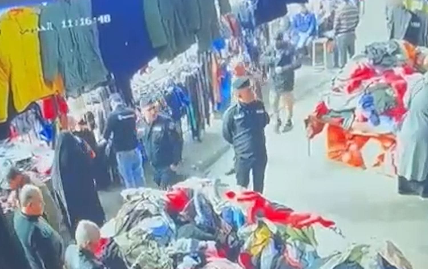 Security footage showing moments before a police officer was killed in a Kirkuk bazar on December 28, 2023. Photo: Submitted