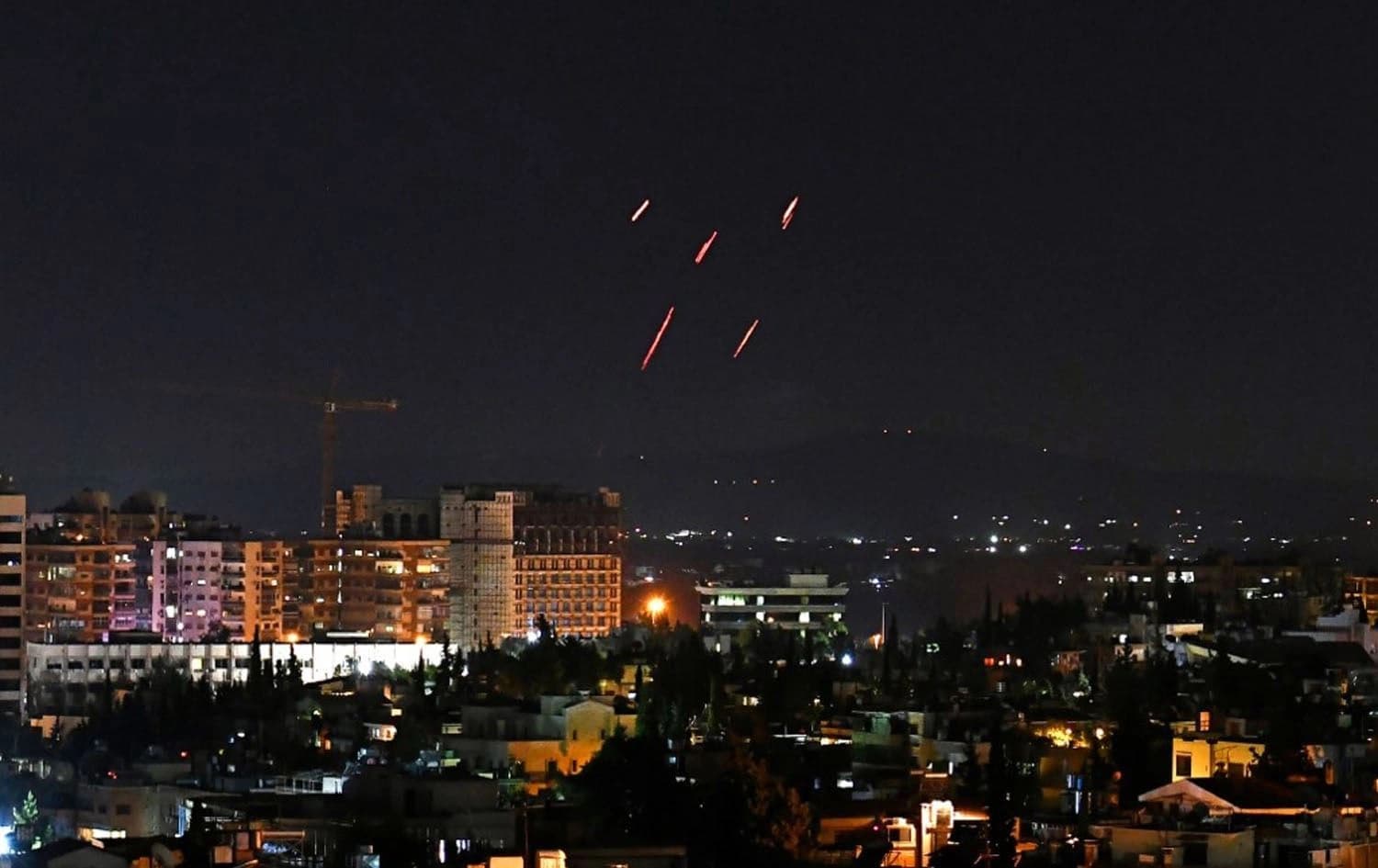 An Israeli airstrike targetting Damascus. File Photo: AFP