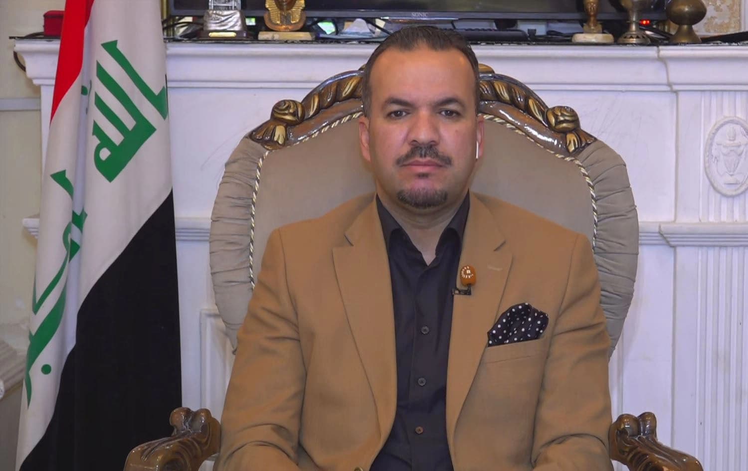 Azzam al-Hamdani, the spokesperson of the al-Uruba alliance speaking to Rudaw on December 30, 2023. Photo: Screengrab/Rudaw