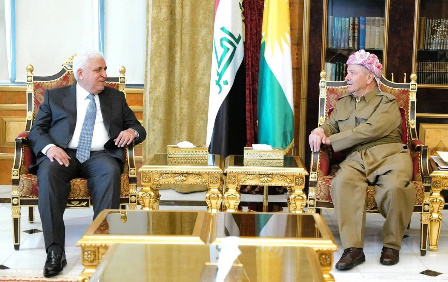 Başkan Mesud Barzani, bugün Pirmanm’da Heşdi Şabi Başkanı Falih Feyyaz’ı kabul etti