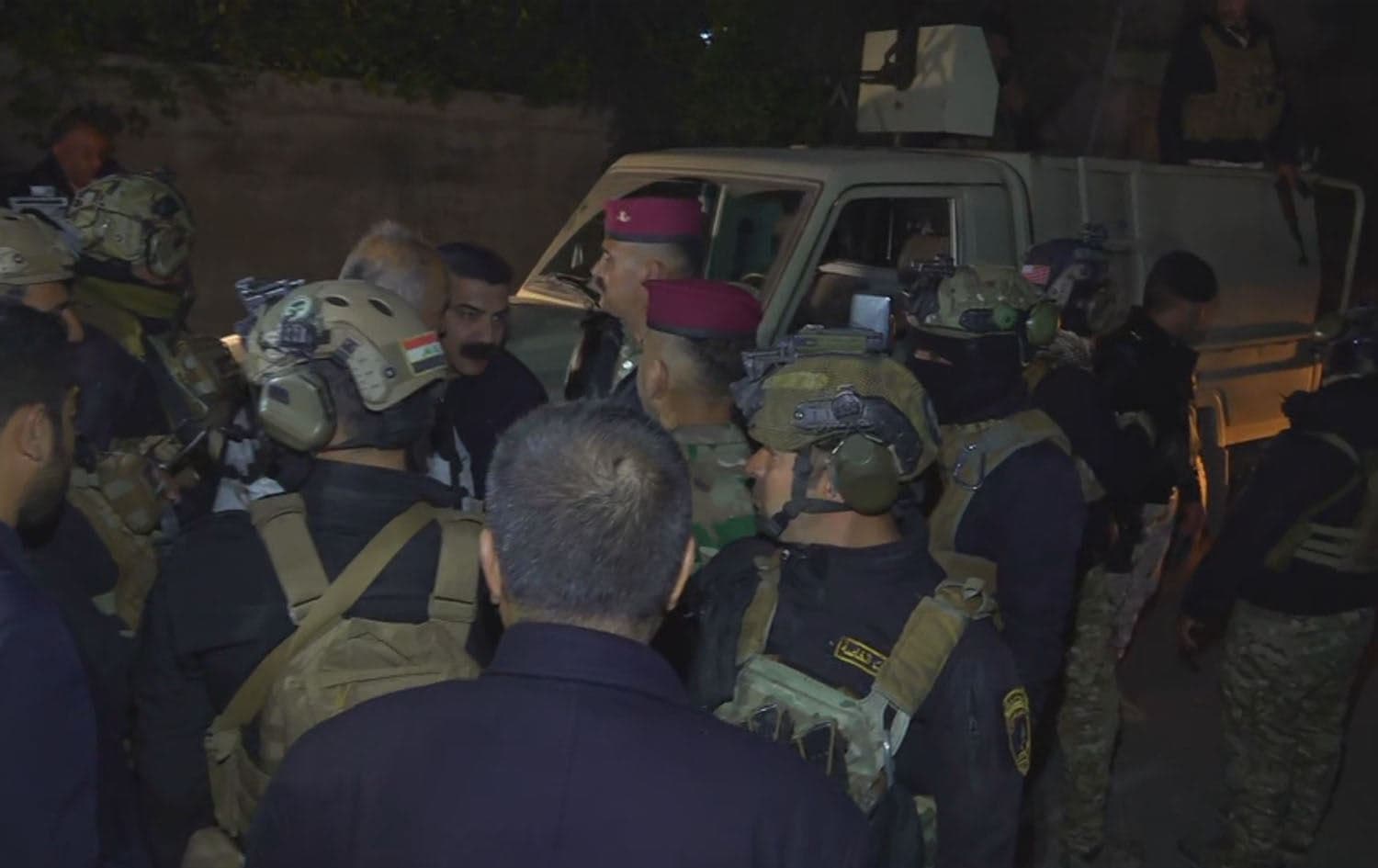 Iraqi army arguing with Kurdish residents of a Kirkuk neighborhood on January 4, 2023. Photo: Rudaw