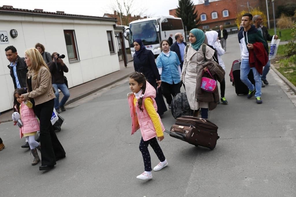 Refugee arrive at a camp in Germany on April 4, 2016. Photo: AP
