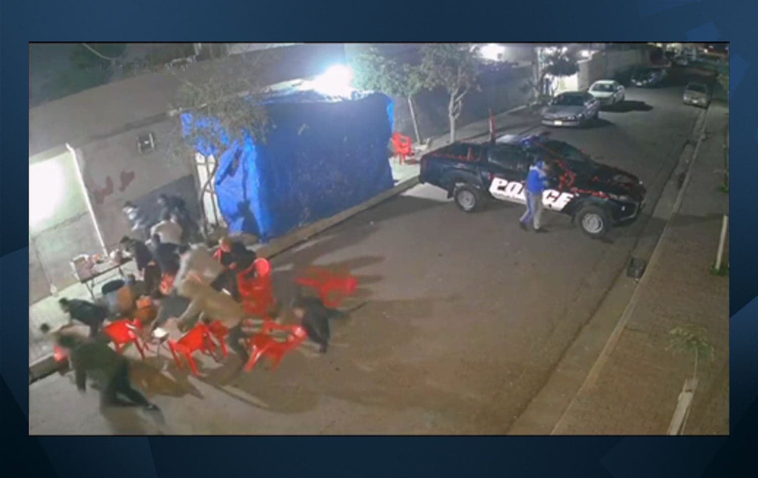 Security footage shows the protesters of Kirkuk's Newroz neighborhood running away after the shooter opens fire in their direction on January 7, 2024. Photo: Submitted