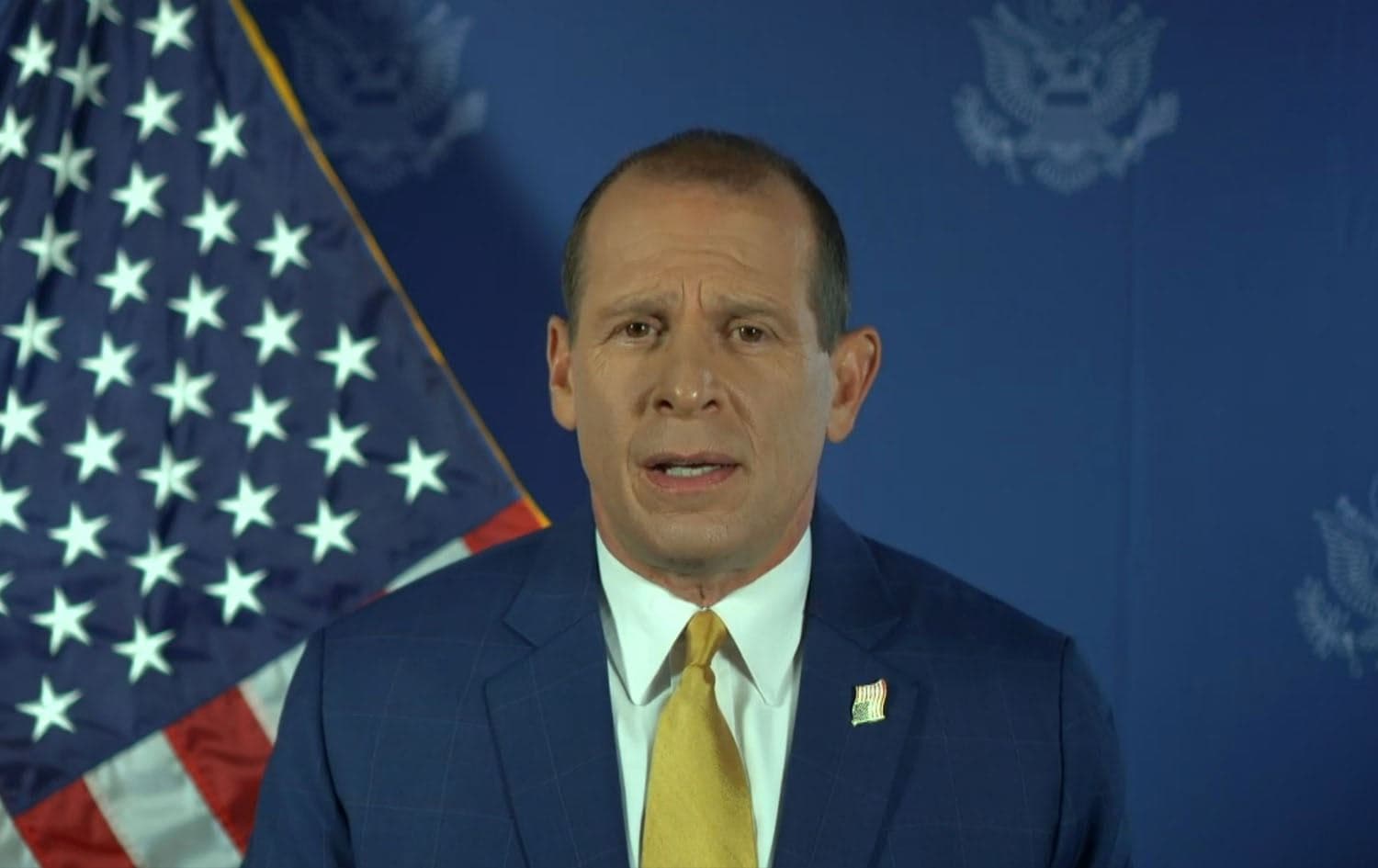Samuel Werberg, an Arabic language spokesperson of the US State Department, speaking to Rudaw on January 7, 2024. Photo: Rudaw/screengrab