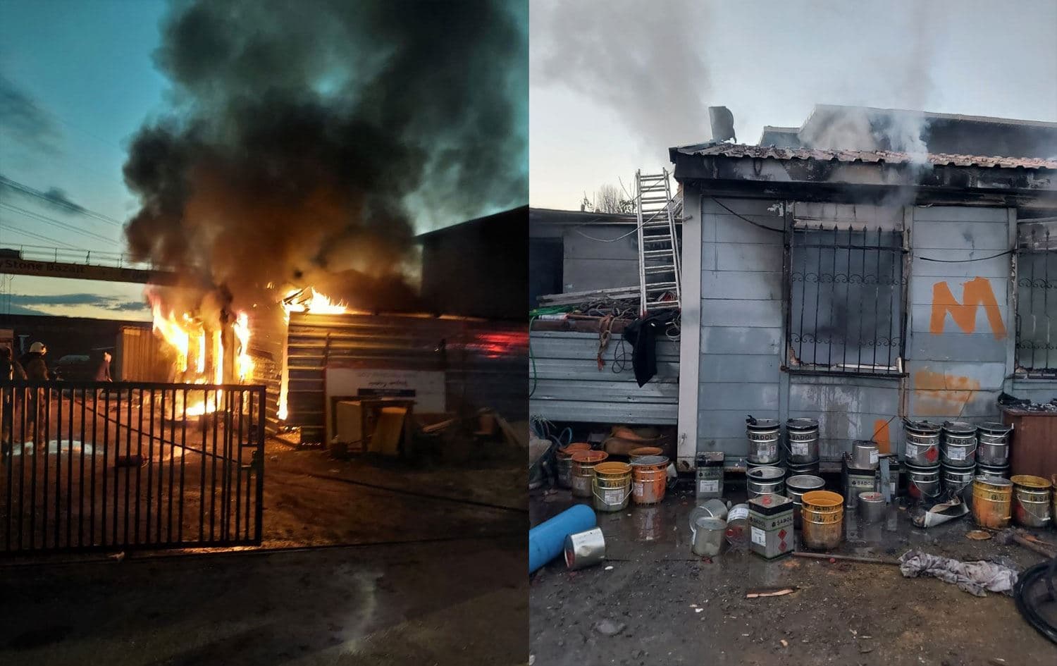 Li Stenbolê agir bi konteynera karkeran ket/Wêne: AA