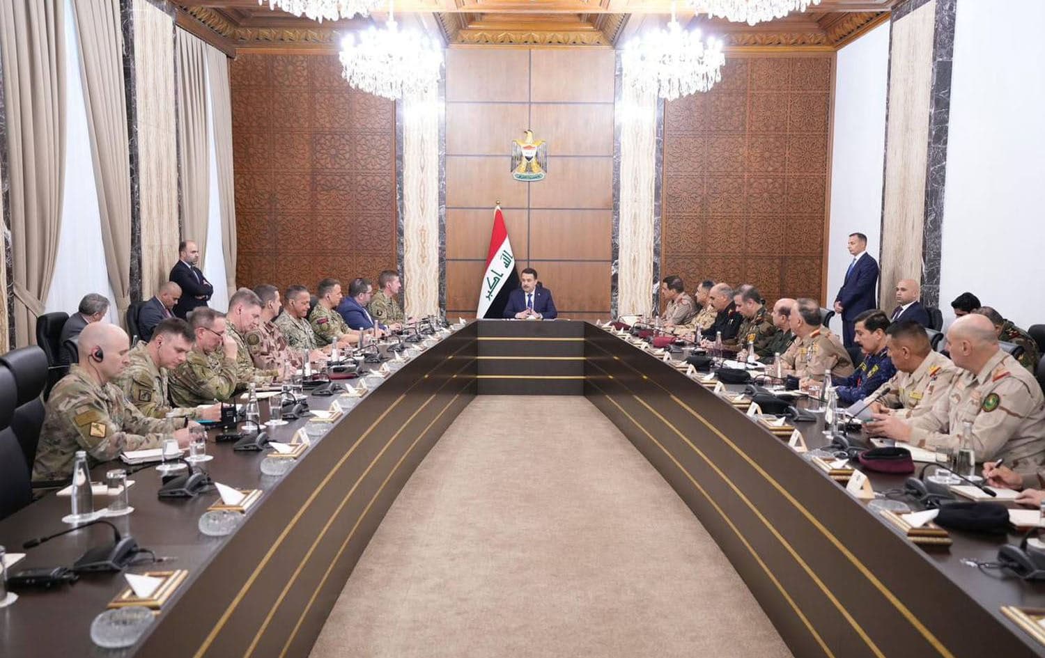 Iraqi PM Mohammed Shia' al-Sudani presiding over the Iraqi-US meeting to discuss the future of the global coalition. Photo: PM Sudani's office