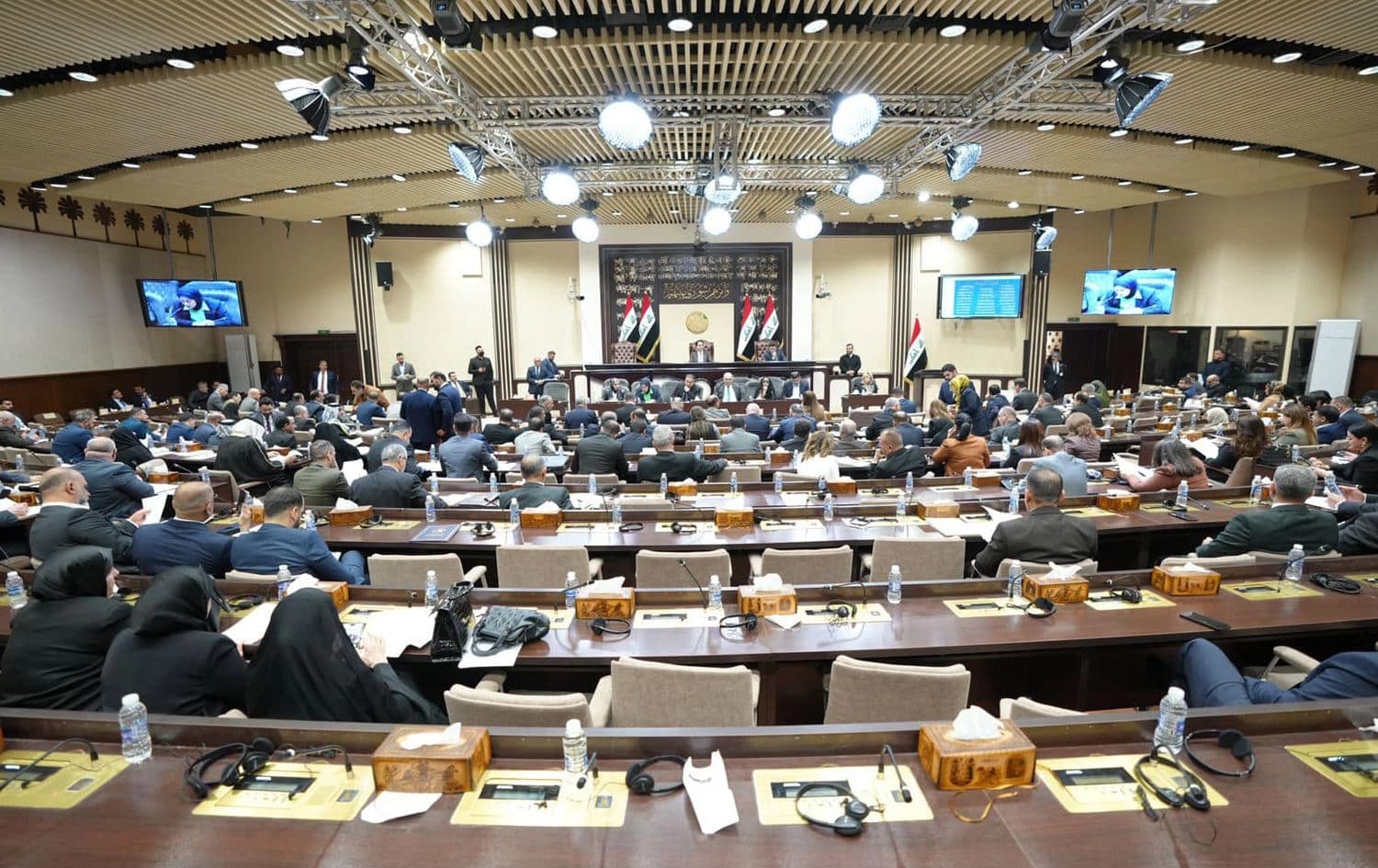 A session of the Iraqi parliament chaired First Deputy Speaker Muhsin al-Mandalawi on January 27, 2024. Photo: Mandalawi's office/Facebook