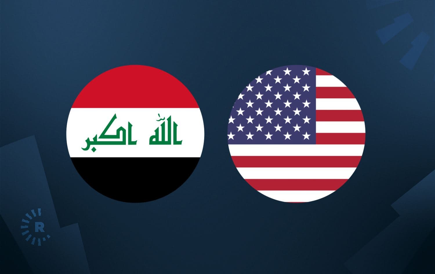 From left: Iraq and USA flags