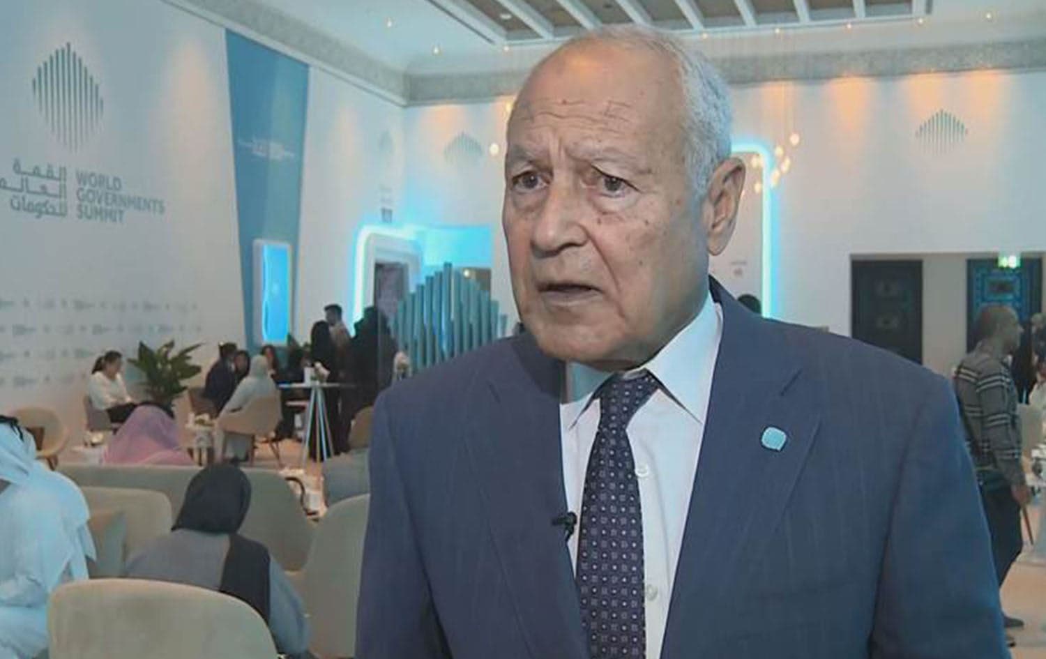 Ahmed Aboul Gheit, Secretary-General of the Arab League, speaking to Rudaw in Dubai on February 14, 2024. Photo: Rudaw