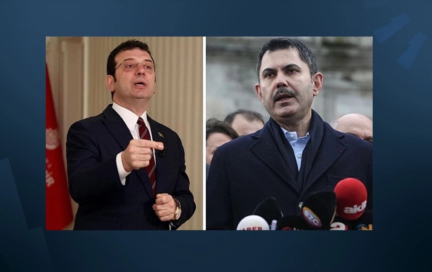 Ekrem Îmamoglu û Murat Kurum / Wêne: Rûdaw grafîk