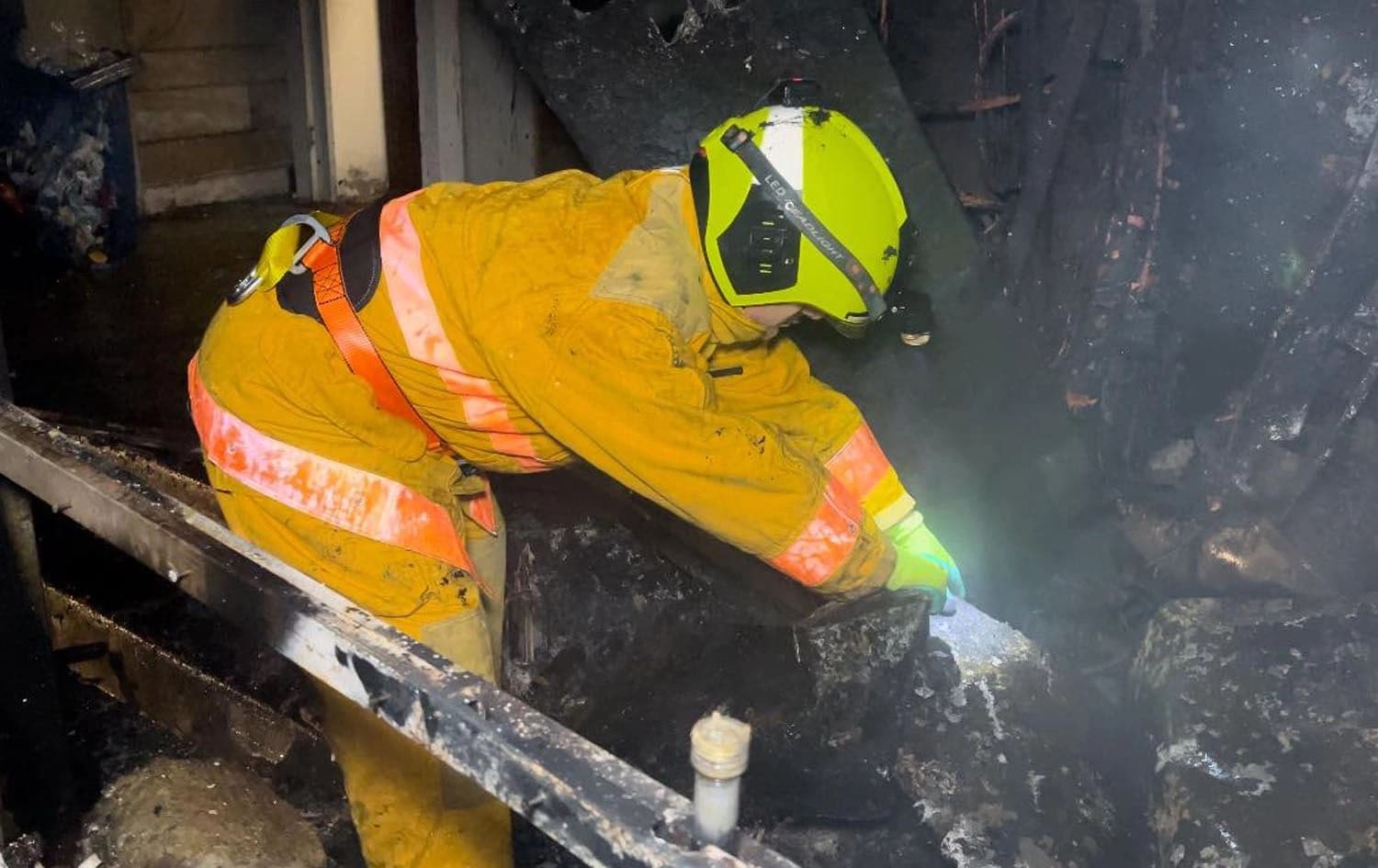 The aftermath of the fire at the KRG council of ministers on February 17, 2024. Photo: Erbil Civil Defense.