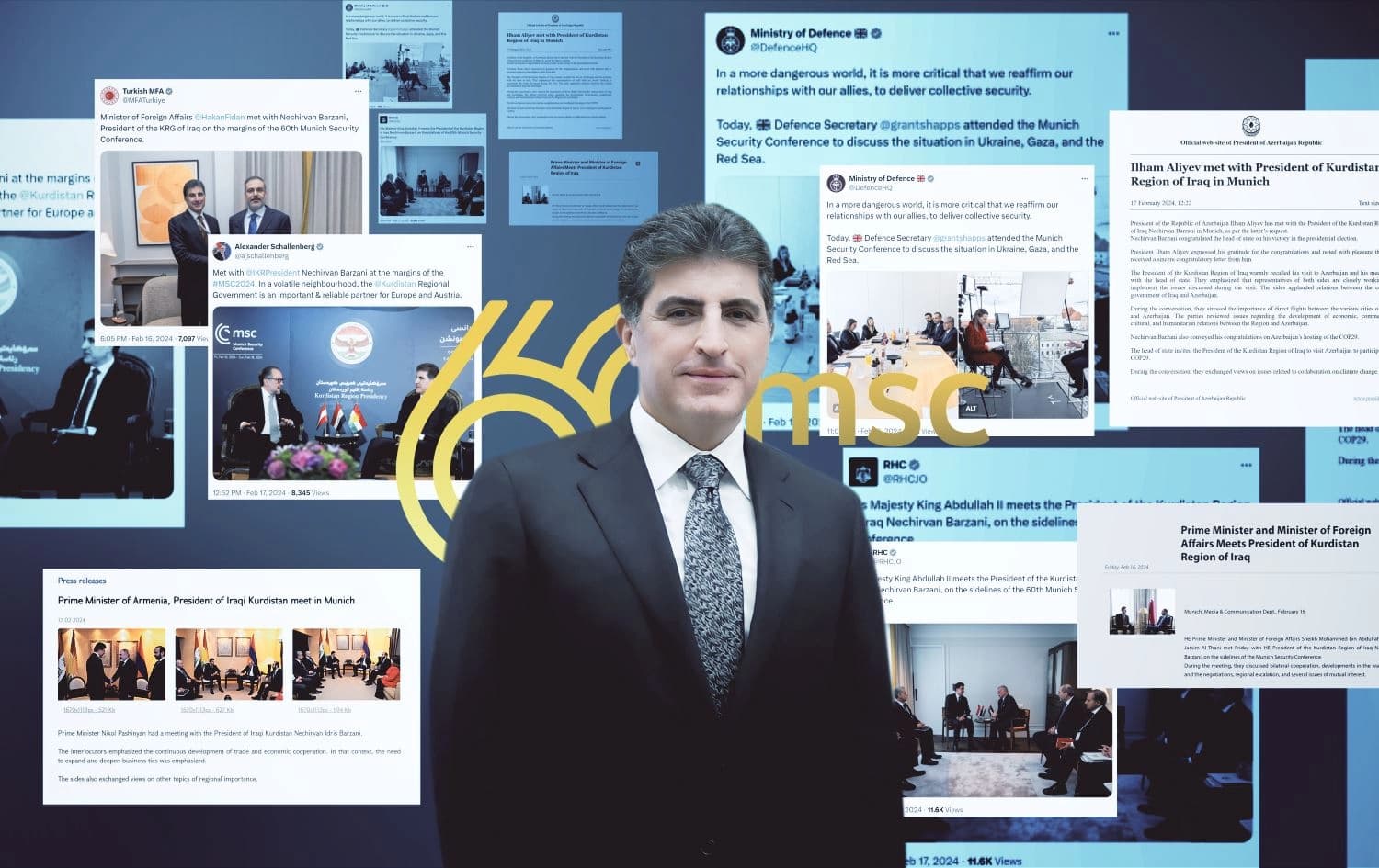 سەرکردەی وڵاتانی جیهان باسی کۆبوونەوەیان لەگەڵ نێچیرڤان بارزانی دەکەن. 