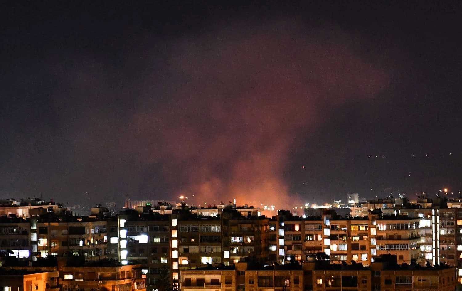 A cloud of smoke rises after an Israeli airstrike which targeted south of the capital Damascus on July 20, 2020. File photo: AFP
