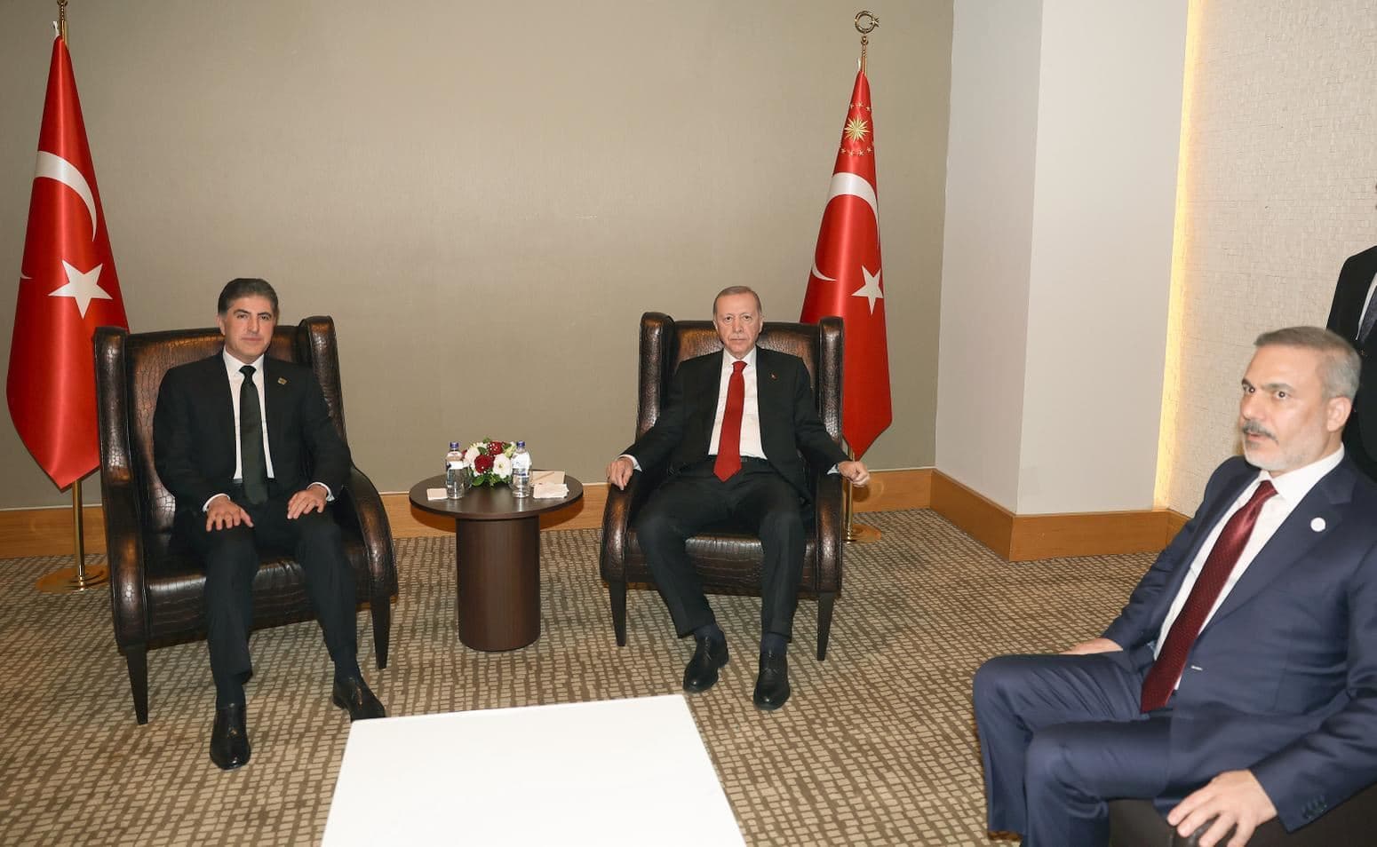Kurdistan Region President Nechirvan Barzani and Turkish President Recep Tayyip Erdogan meeting in Antalya on March 1, 2024. Photo: Kurdistan Region Presidency. 
