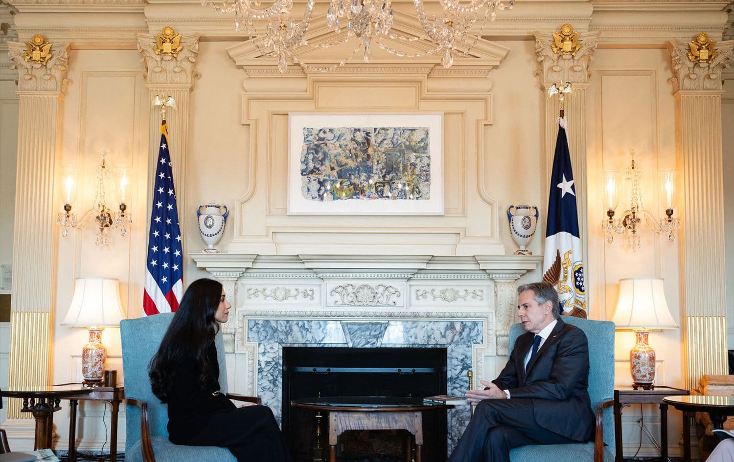 US Secretary of State Antony Blinken met with Nadia Murad in Washington DC. on March 6, 2024. Photo: Antony Blinken/X