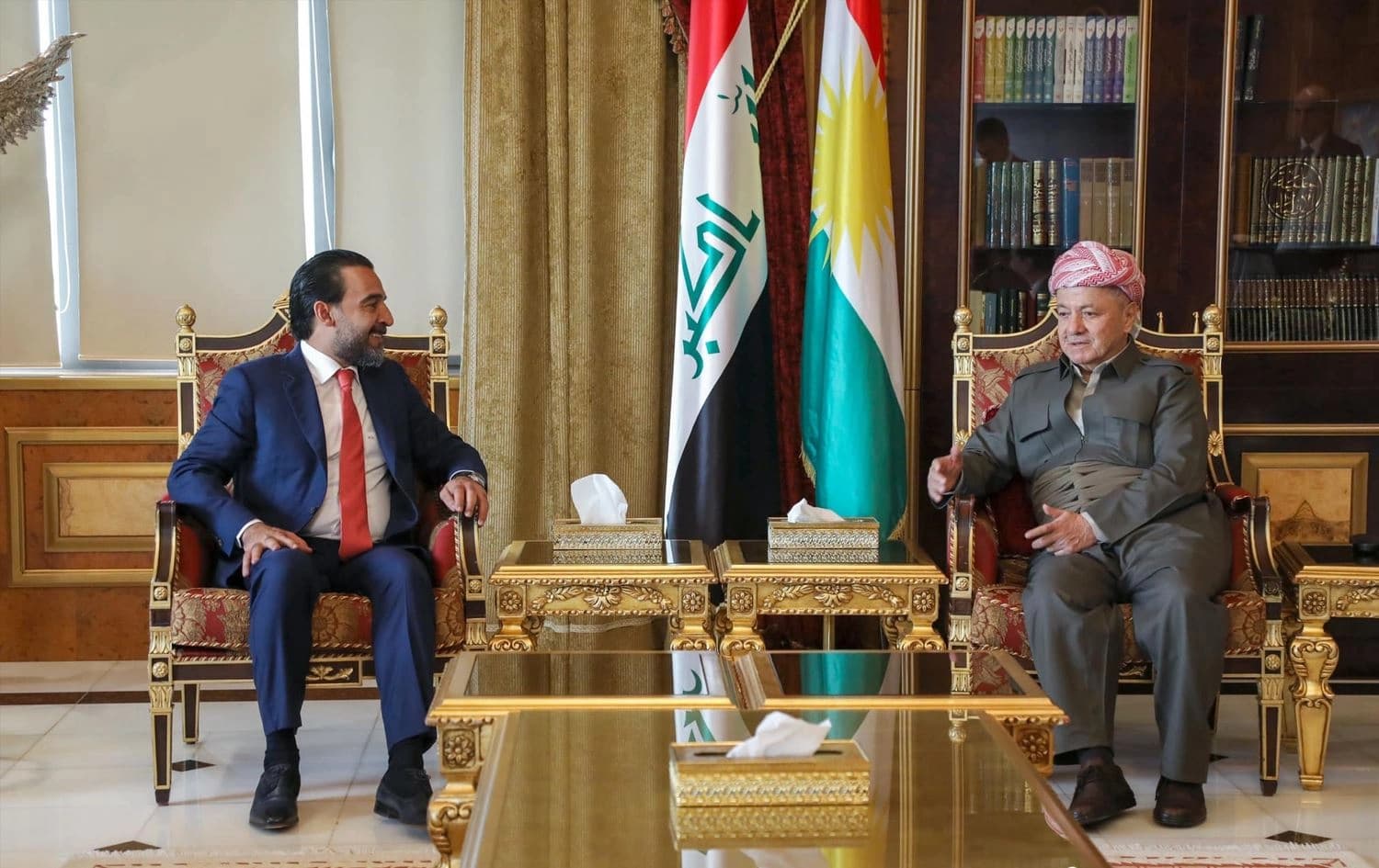 کۆبوونەوەی سەرۆک بارزانی و محەممەد حەلبووسی. 