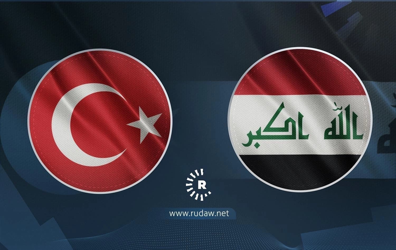 From left: Turkish and Iraqi flags 
