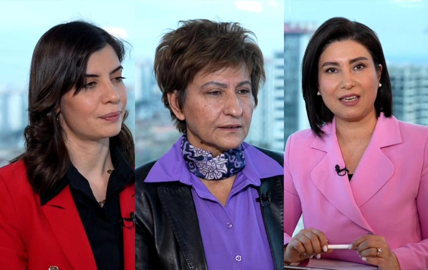 Canan Demir (solda) Nevin İl (ortada) ve Hêvîdar Zana / Rûdaw