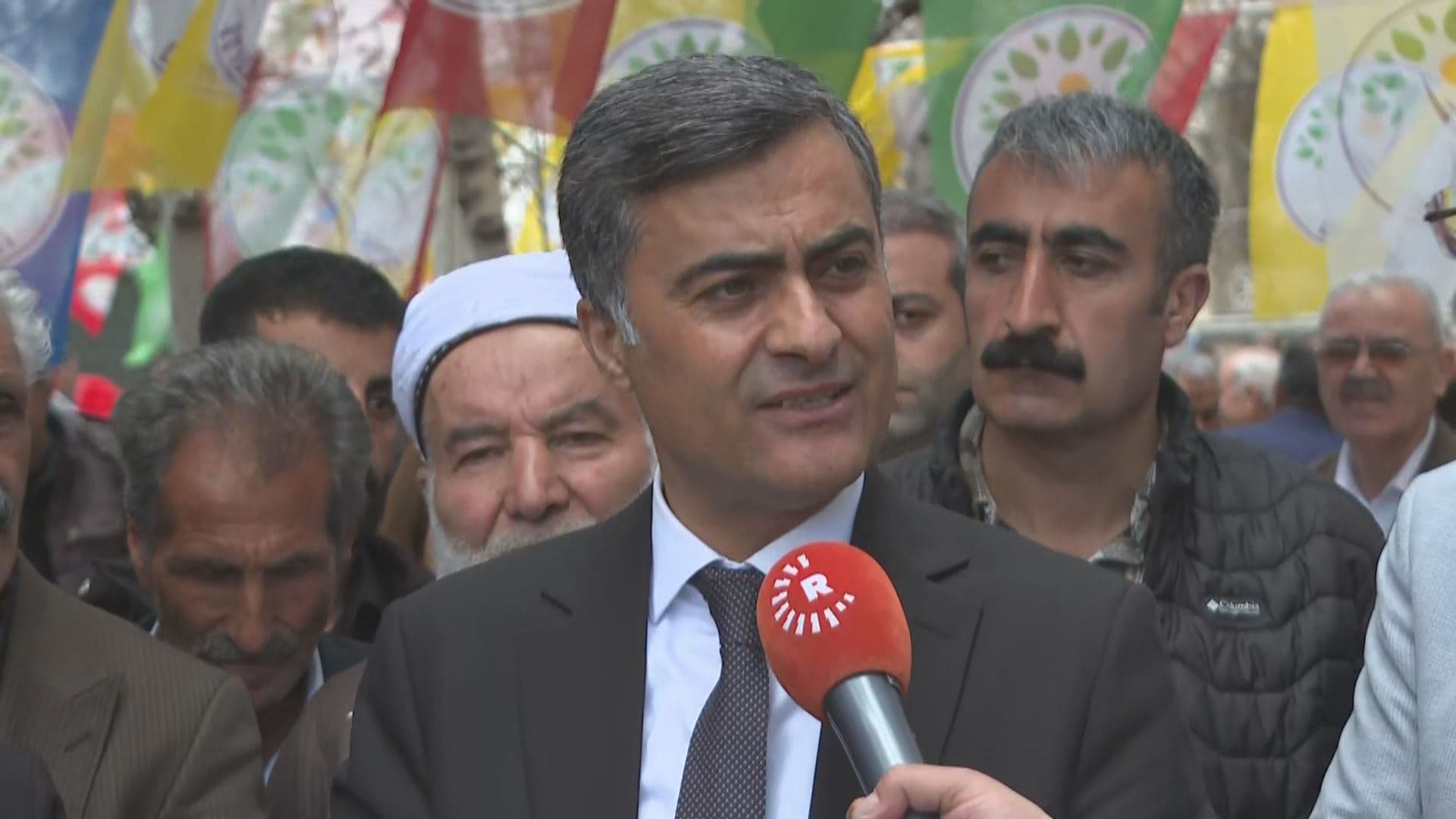 Abdullah Zeydan speaking to Rudaw in Van on April 5, 2024. Photo: Rudaw 