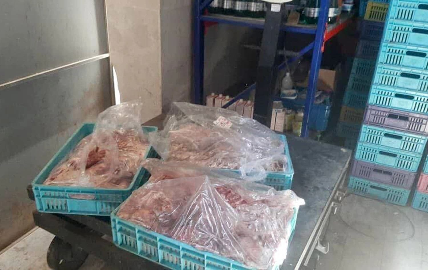 بڕێک لەو گۆشتەی دەستی بەسەردا گیراوە