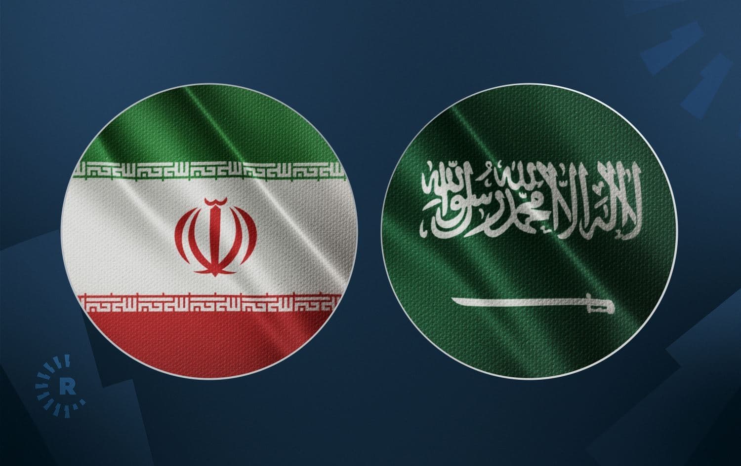 Flags of Iran and Saudi Arabia. Graphic: Rudaw