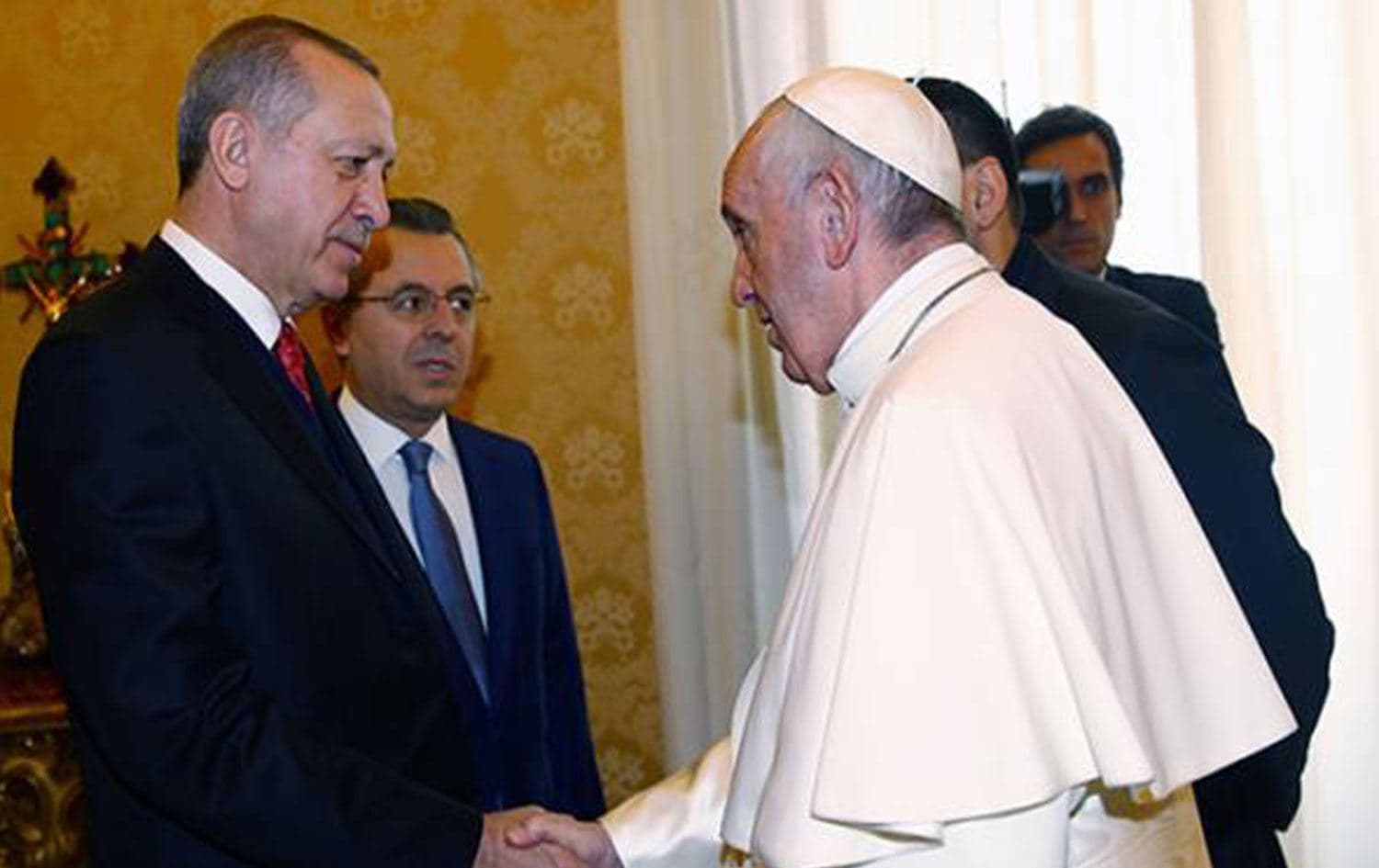 Türkiye Cumhurbaşkanı Recep Tayyip Erdoğan ve Katoliklerin Ruhani Lideri Papa Fransuva