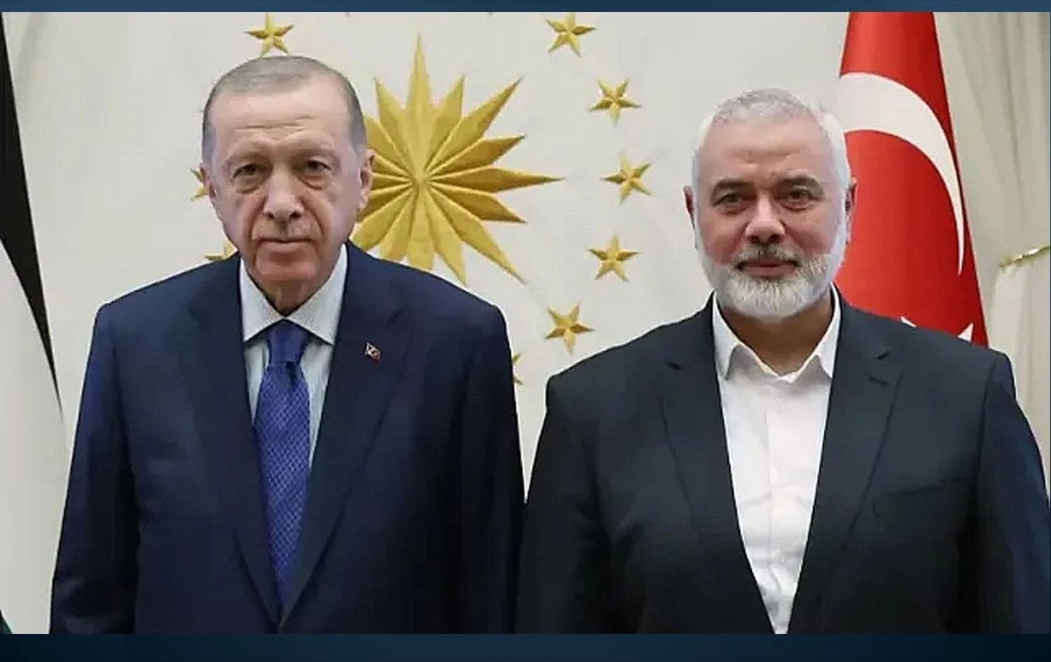 Hamas'ın lideri İsmail Haniye ile Türkiye Cumhurbaşkanı Recep Tayyip Erdoğan 