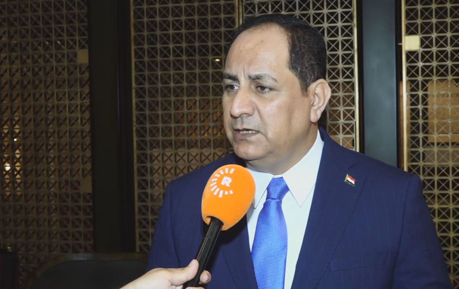 Bassem al-Awadi, the spokesperson for the Iraqi government speaking to Rudaw on April 22, 2024. Photo: Rudaw