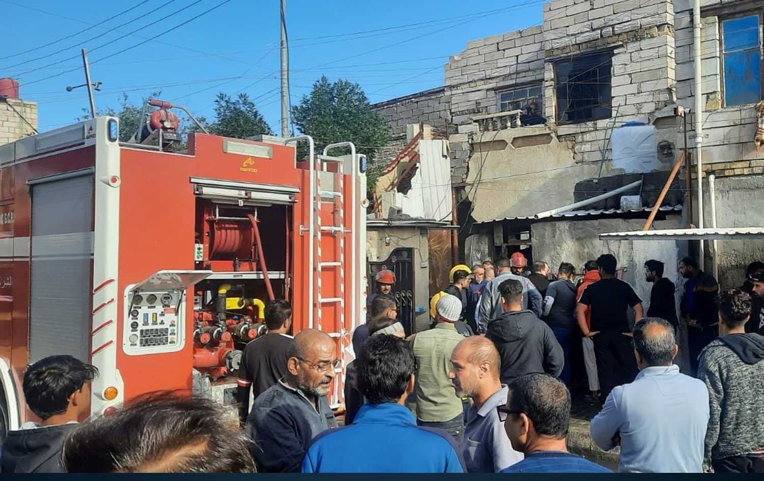 Aftermath of the house fire in Basra's Contractors street on April 24, 2024. Photo: Submitted