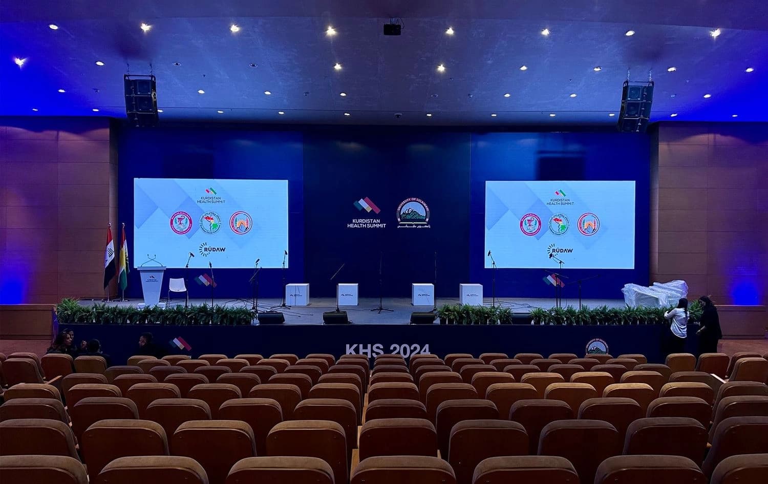 هۆڵی ئەمڕۆی پێش دەستپێکردنی لووتکەی تەندروستیی کوردستان. وێنە: رووداو