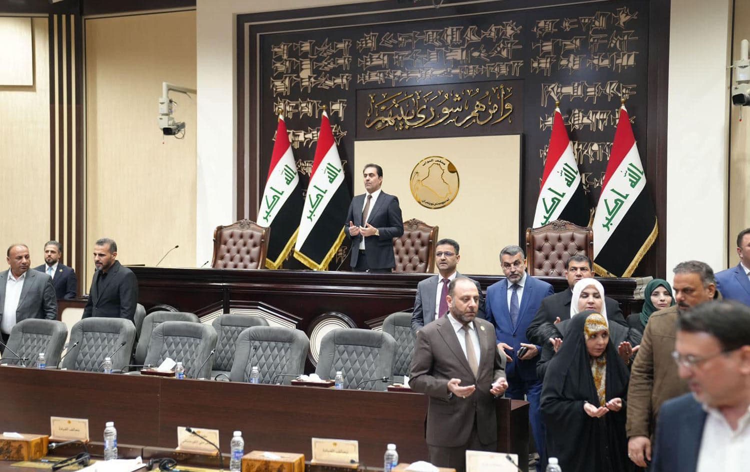 A session of the Iraqi parliament chaired by first deputy speaker Muhsin al-Mandalawi on February 10, 2024. Photo: Mandalawi's office/Facebook