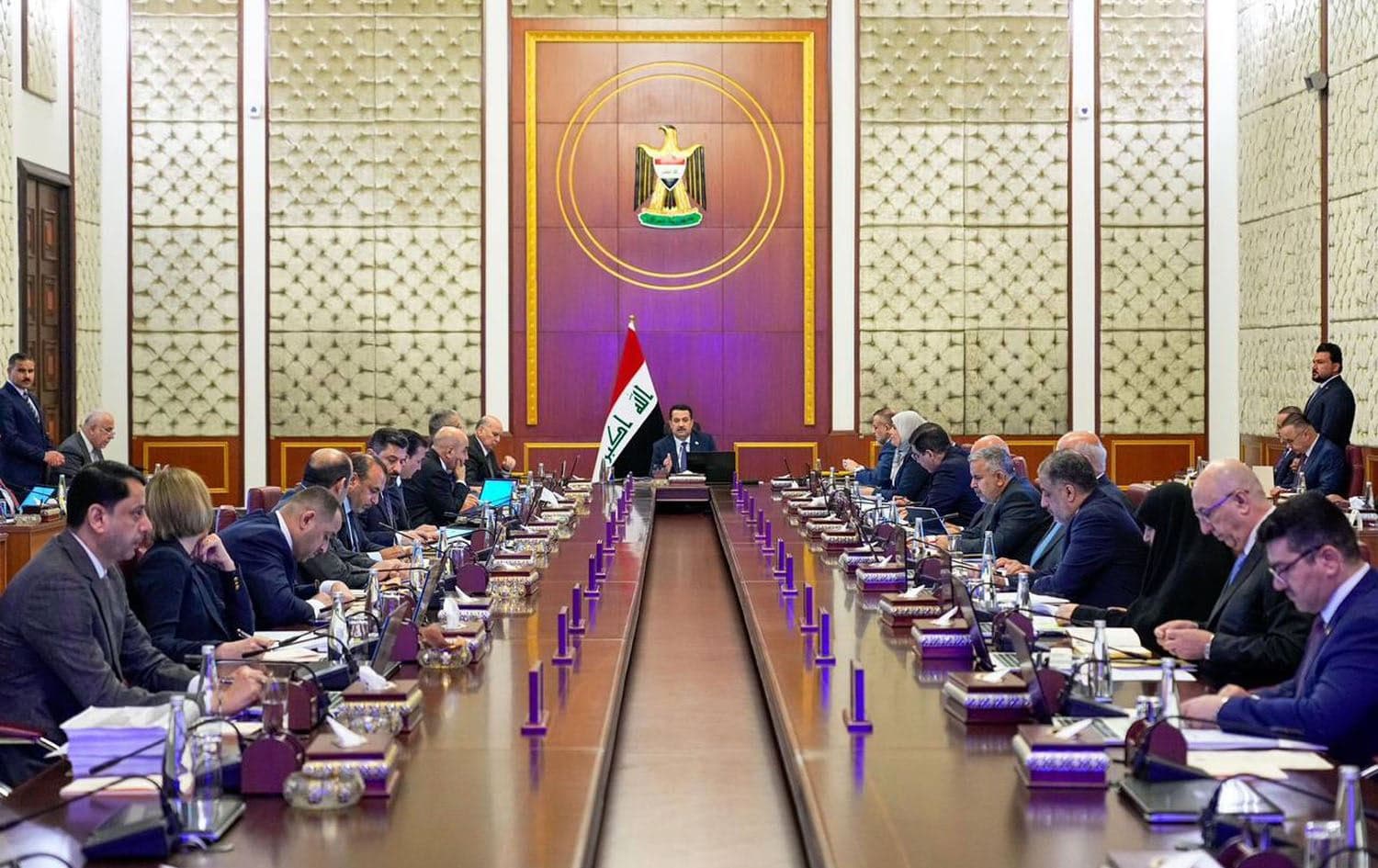 Iraqi Prime Minister Mohammed Shia' al-Sudani presiding over a cabinet meeting on May 19, 2024. Photo: PM Sudani's office.