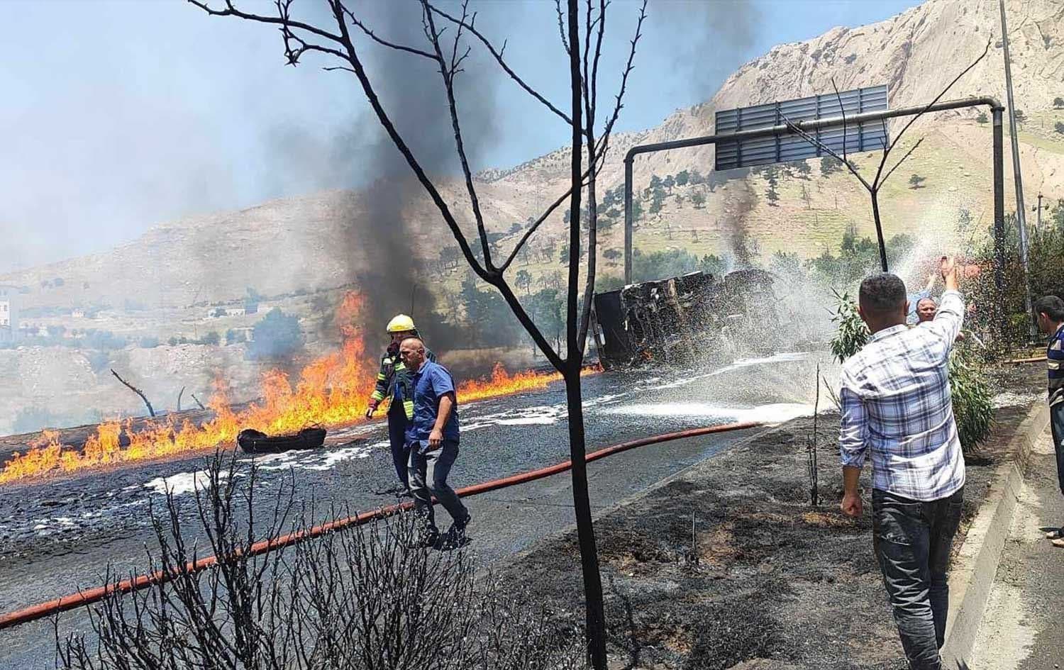 The aftermath of the fire in Darbandikhan. Photo: Rudaw