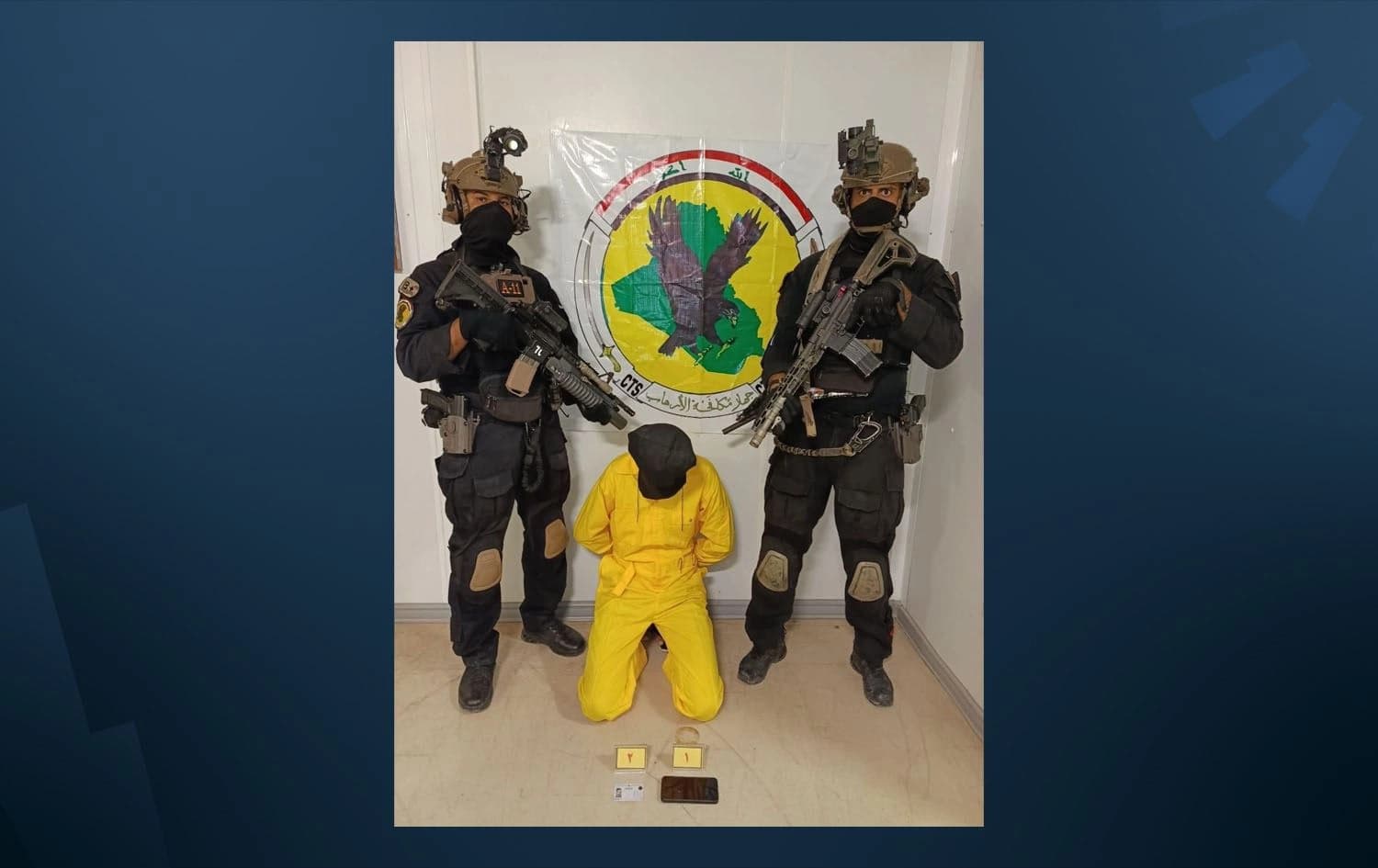 One of the suspects arrested by Iraqi security forces. Photo: Security Media Cell