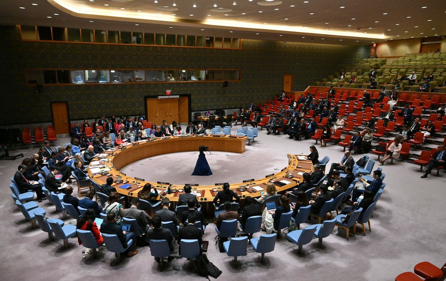 An overall view as the UN Security Council holds a meeting on the situation in the Middle East at UN headquarters on June 10, 2024 in New York. Photo: Angela Weiss/AFP