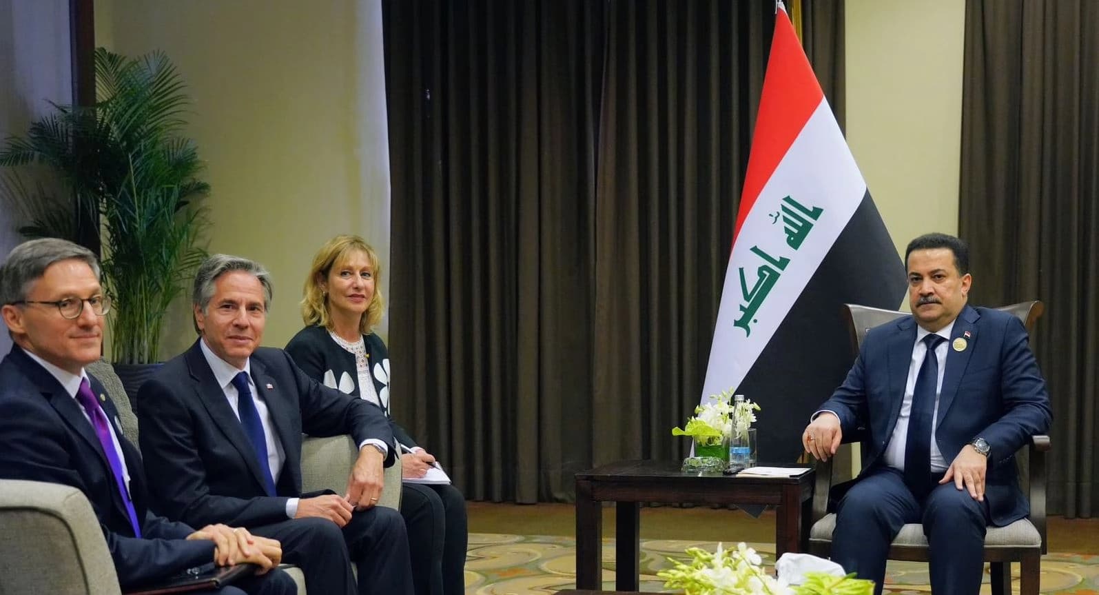 US Secretary of State Antony Blinken (2d left) meets with Iraqi Prime Minister Mohamed Shia' al-Sudani (right) in Jordan on June 11, 2024. Photo: PM Sudani's office