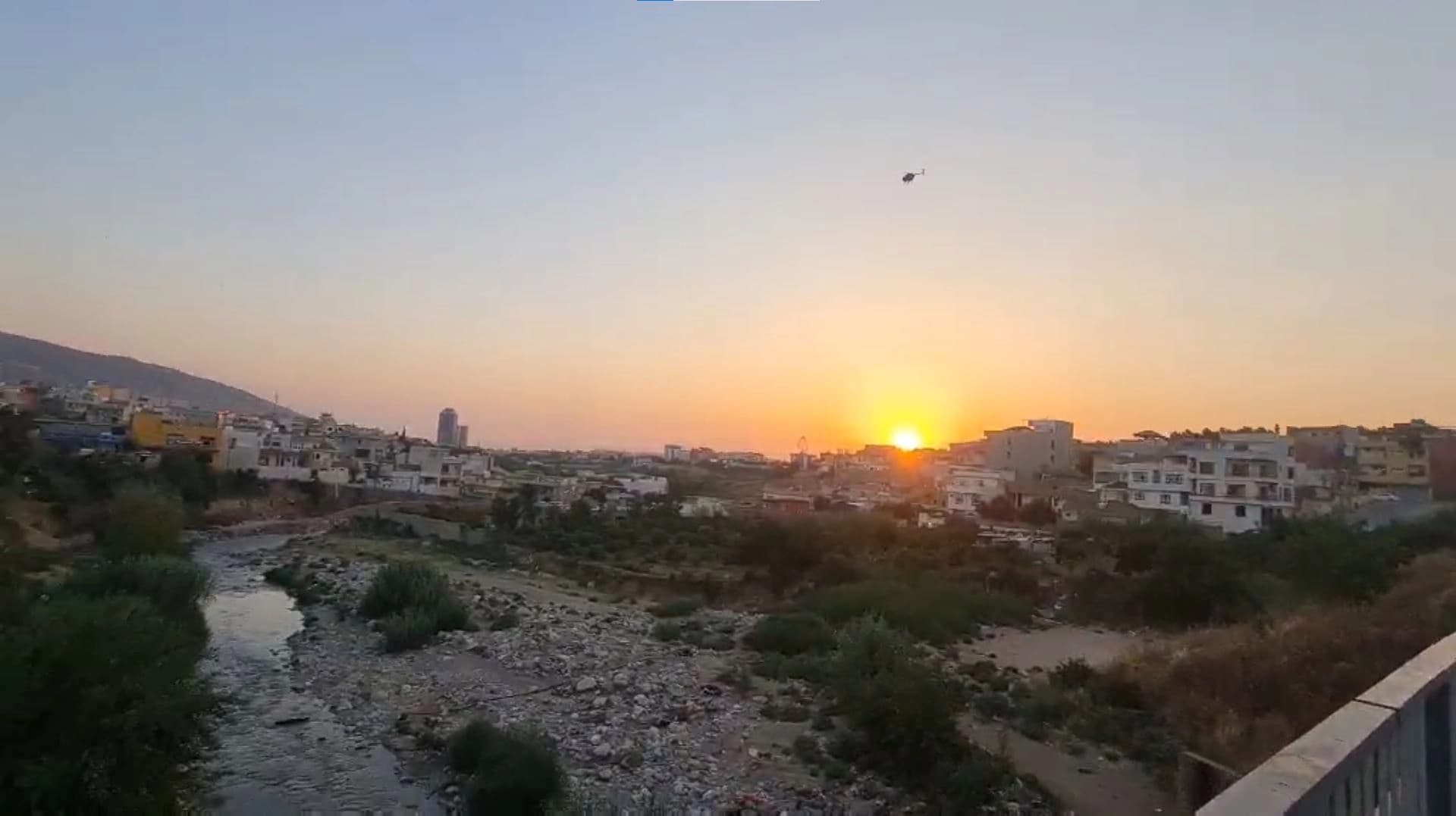 A helicopter hover over Duhok after shooting incident on June 12, 2024. Photo: submitted 