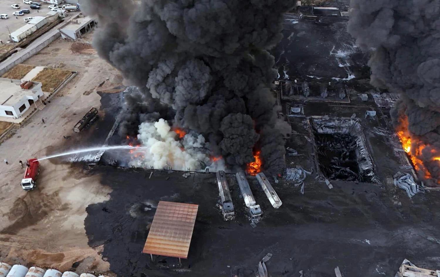 Asphalt storage facility fire in Erbil on June 13, 2024. Photo: Bilind T. Abdulah/Rudaw