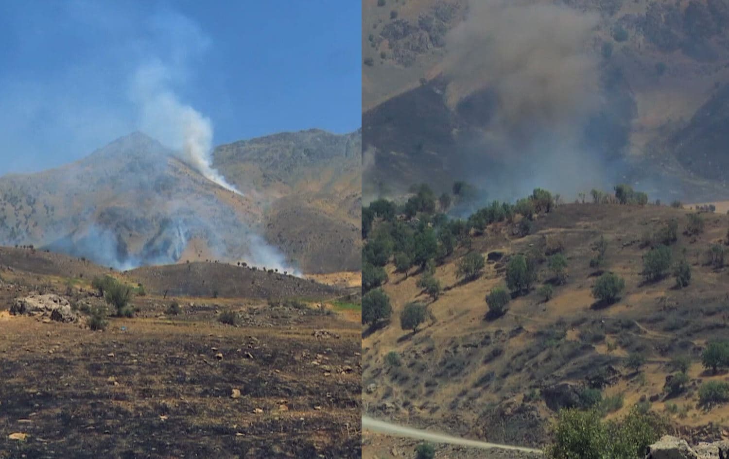 Pictures showing Turkish bombardment in the Kurdistan Region on July 2, 2024. Photo: Rudaw
