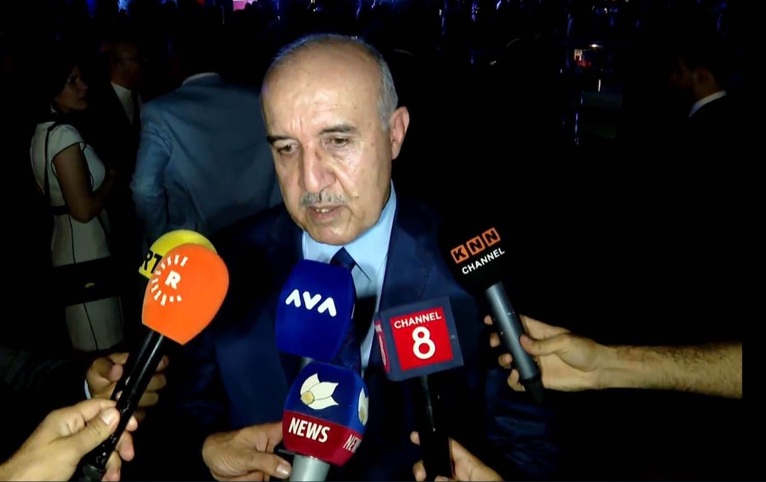 Kamal Mohammed, acting minister of KRG’s Natural Resources Ministry speaking to journalists in Erbil on July 14, 2024. Photo: Rudaw