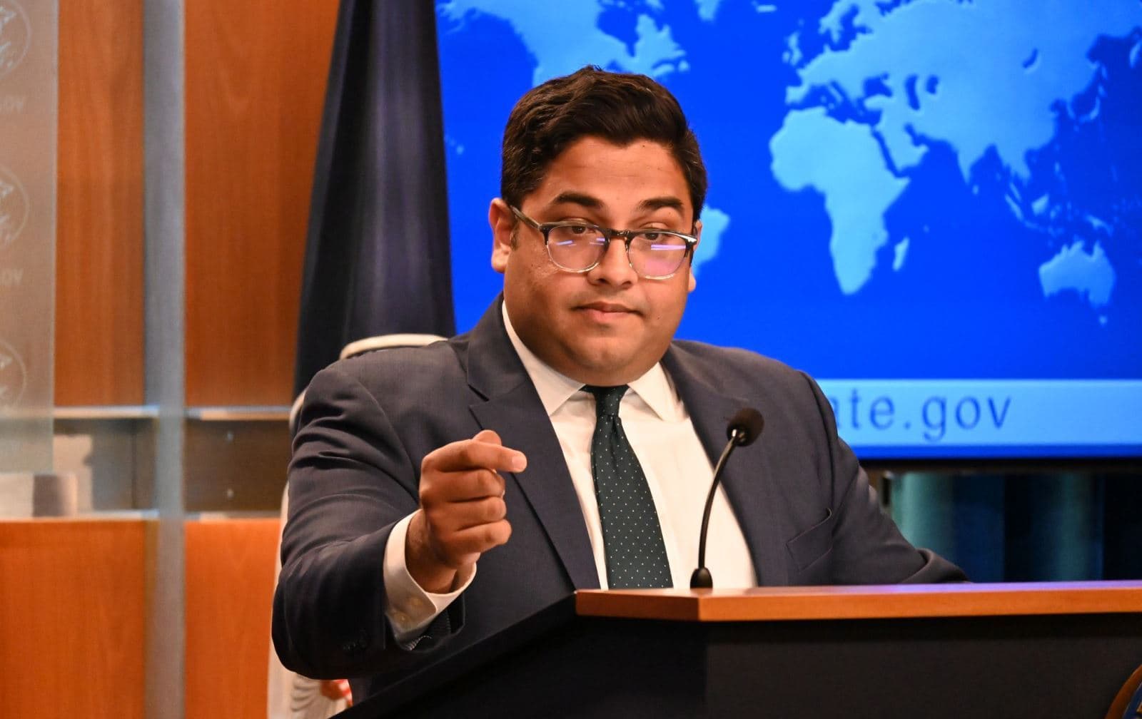 US State Department Deputy Spokesperson Vedant Patel speaks with reporters during a press conference in Washington. Photo: Barzin Saadi/Rudaw