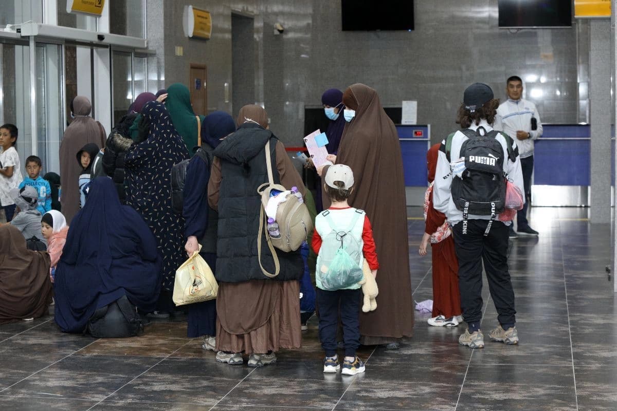 Kyrgyz nationals repatriated from Rojava on July 19, 2024. Photo: Kyrgyz government 