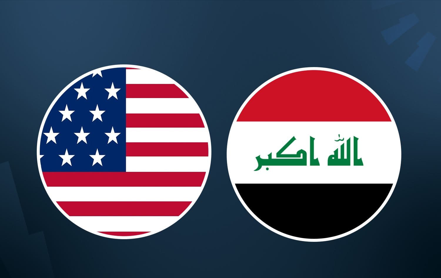 From left: US and Iraqi flags