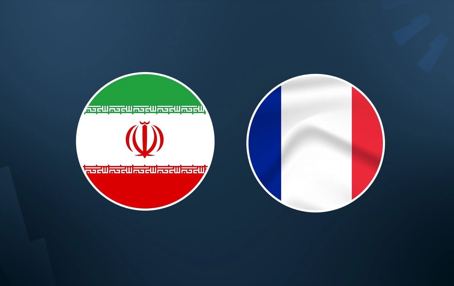 From left: Iranian and French flags. Graphic: Rudaw