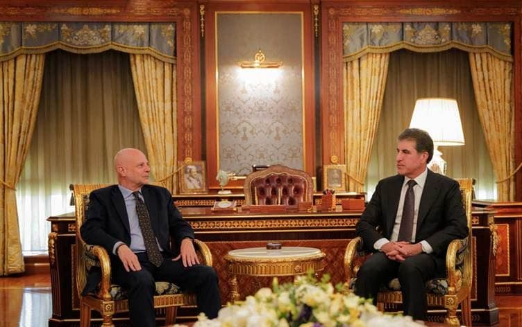 Başkan Neçirvan Barzani ve Birleşmiş Milletler (BM) Irak Özel Temsilcisi Vekili Claudio Cordon