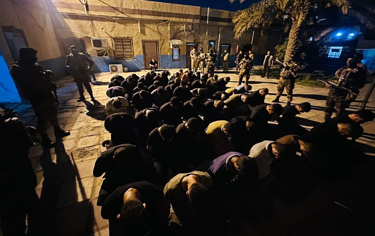 Suspects arrested following clashes in Najaf on August 22, 2024. Photo: Najaf Police Command/Facebook