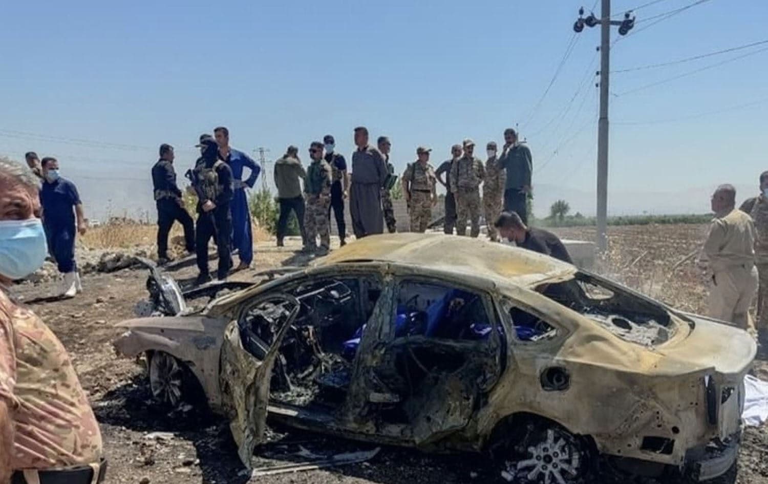 The aftermath of the suspected Turkish drone strike on August 23, 2024. Photo: Rudaw